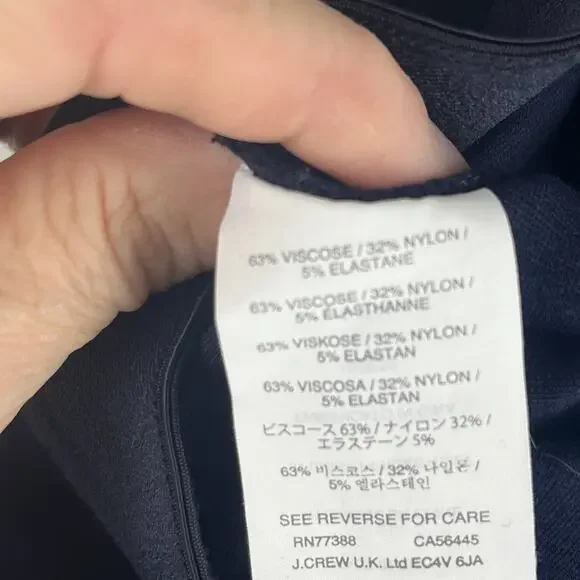 J. Crew Navy Blue Pixie Leggings Pants Women Size 8 Back Zipper Back Seam 31090 - Picture 14 of 15